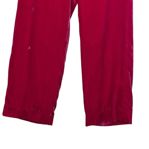 J Crew sz 0 Velvet Bright Berry Pink Pull On Peyton Pant High Rise Waist Trouser - Picture 6 of 14